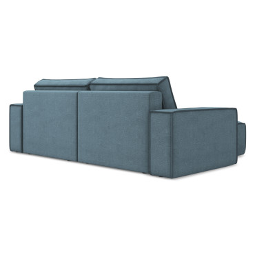 Sofa d'angle convertible Kimo Tissu Light blue 257x148x82