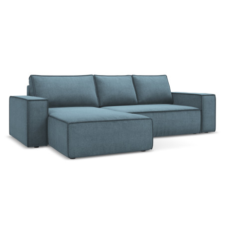 Sofa d'angle convertible Kimo Tissu Light blue 290x185x82