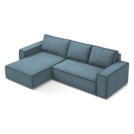 Sofa d'angle convertible Kimo Tissu Light blue 290x185x82