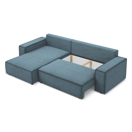 Sofa d'angle convertible Kimo Tissu Light blue 290x185x82