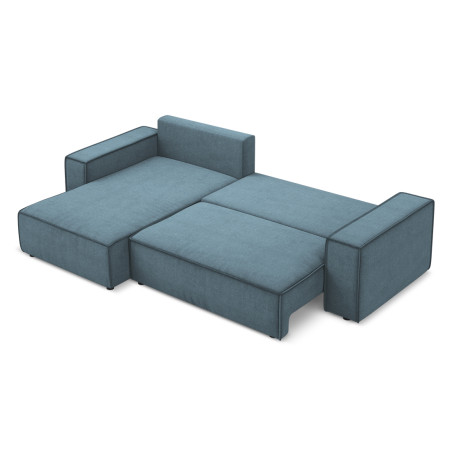 Sofa d'angle convertible Kimo Tissu Light blue 290x185x82