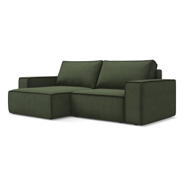 Sofa d'angle convertible Kimo Tissu Olive 257x148x82