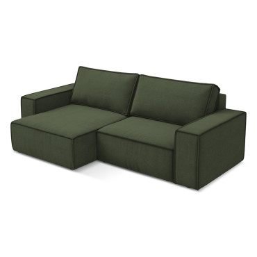 Sofa d'angle convertible Kimo Tissu Olive 257x148x82