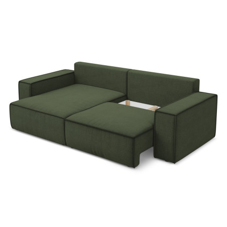 Sofa d'angle convertible Kimo Tissu Olive 257x148x82