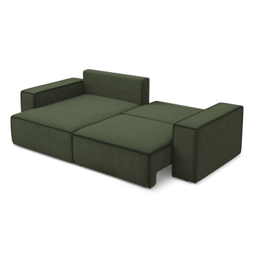 Sofa d'angle convertible Kimo Tissu Olive 257x148x82