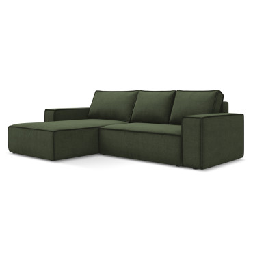 Sofa d'angle convertible Kimo Tissu Olive 290x185x82