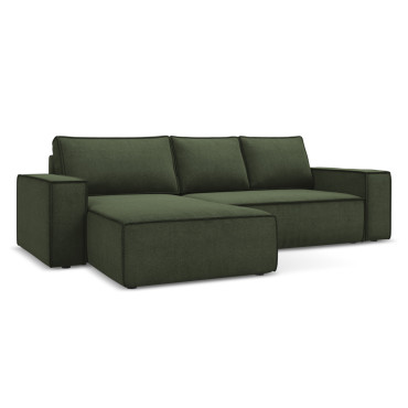 Sofa d'angle convertible Kimo Tissu Olive 290x185x82