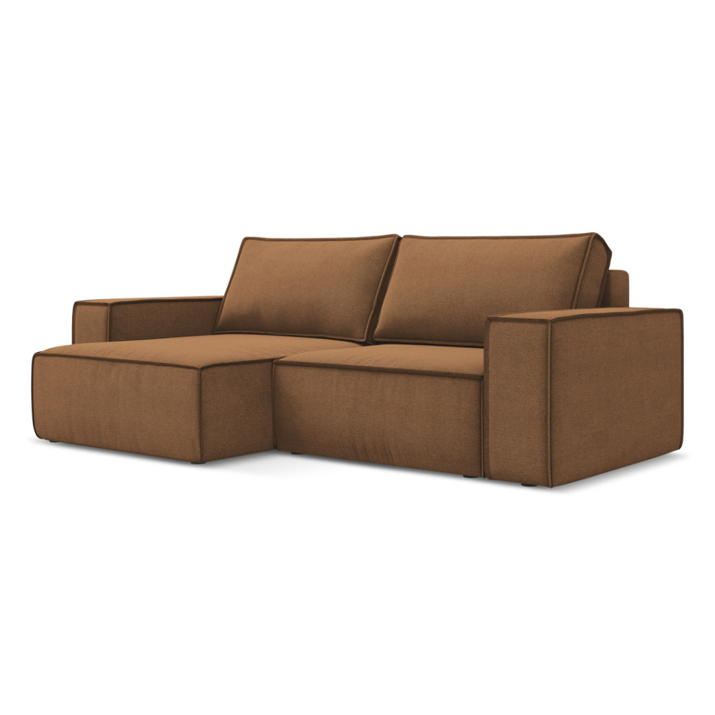 Sofa d'angle convertible Kimo Tissu Terracotta 257x148x82