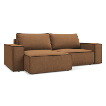 Sofa d'angle convertible Kimo Tissu Terracotta 257x148x82