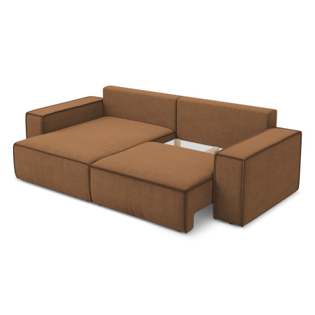 Sofa d'angle convertible Kimo Tissu Terracotta 257x148x82