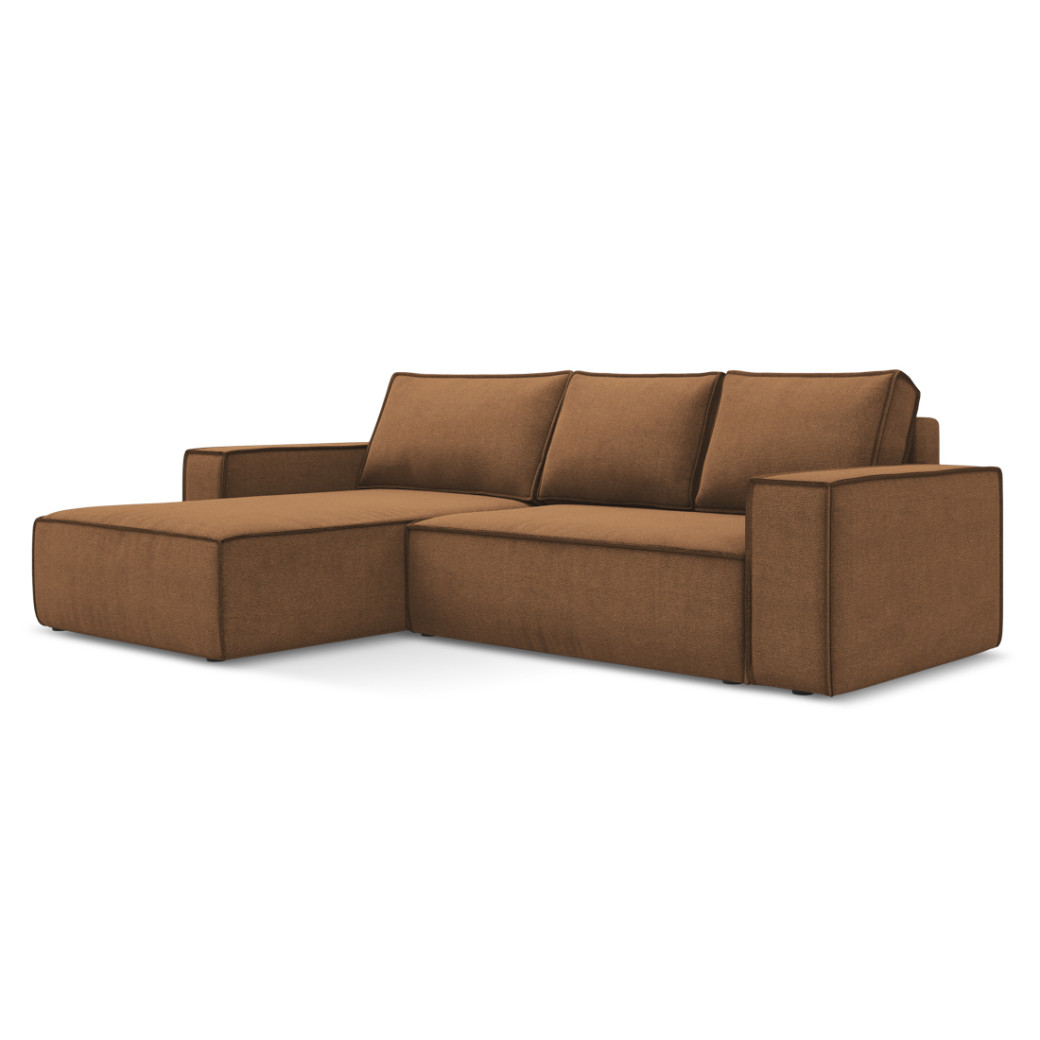 Sofa d'angle convertible Kimo Tissu Terracotta 290x185x82