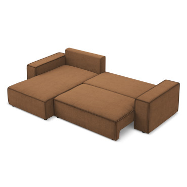 Sofa d'angle convertible Kimo Tissu Terracotta 290x185x82