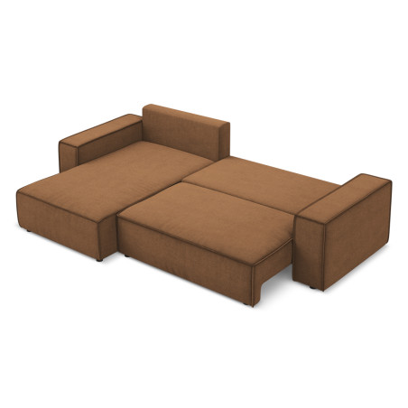 Sofa d'angle convertible Kimo Tissu Terracotta 290x185x82