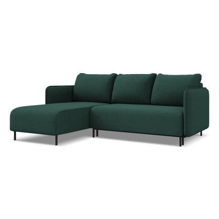 Sofa d'angle convertible Luana Tissu Bottle green