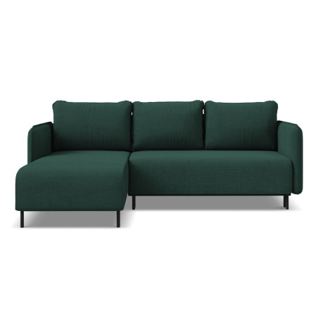 Sofa d'angle convertible Luana Tissu Bottle green