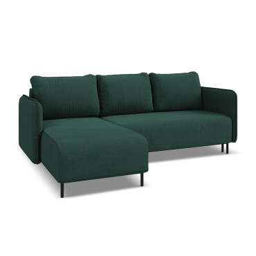 Sofa d'angle convertible Luana Tissu Bottle green