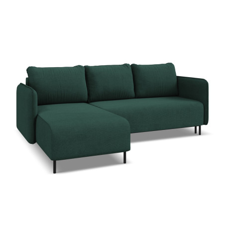 Sofa d'angle convertible Luana Tissu Bottle green