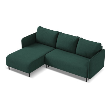 Sofa d'angle convertible Luana Tissu Bottle green