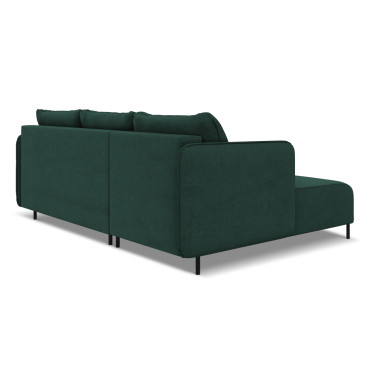 Sofa d'angle convertible Luana Tissu Bottle green