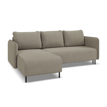 Sofa d'angle convertible Luana Tissu Dark beige