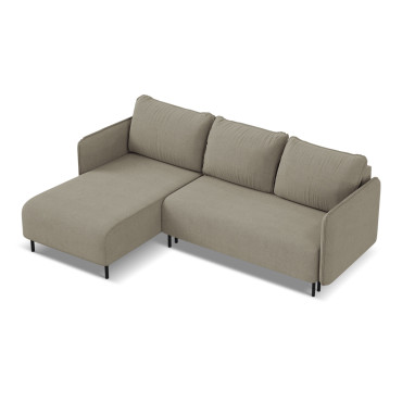 Sofa d'angle convertible Luana Tissu Dark beige