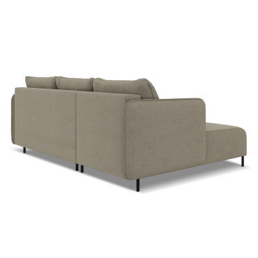 Sofa d'angle convertible Luana Tissu Dark beige