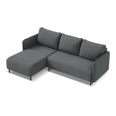 Sofa d'angle convertible Luana Tissu Gray