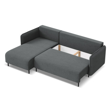 Sofa d'angle convertible Luana Tissu Gray