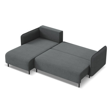 Sofa d'angle convertible Luana Tissu Gray