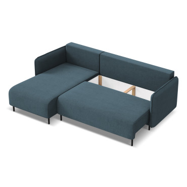 Sofa d'angle convertible Luana Tissu Jeans