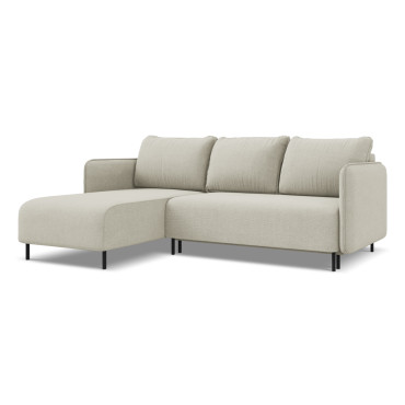 Sofa d'angle convertible Luana Tissu Light beige