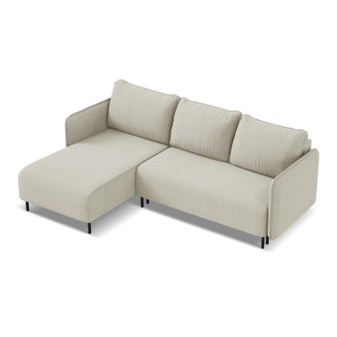 Sofa d'angle convertible Luana Tissu Light beige