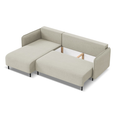 Sofa d'angle convertible Luana Tissu Light beige