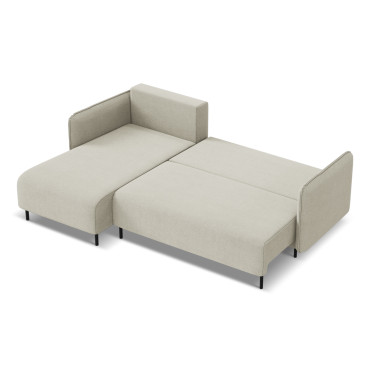 Sofa d'angle convertible Luana Tissu Light beige