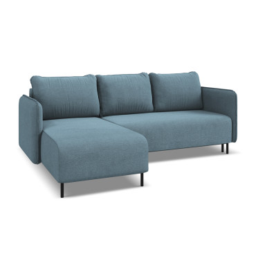 Sofa d'angle convertible Luana Tissu Light blue