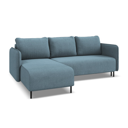 Sofa d'angle convertible Luana Tissu Light blue