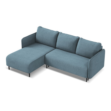 Sofa d'angle convertible Luana Tissu Light blue