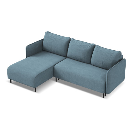 Sofa d'angle convertible Luana Tissu Light blue