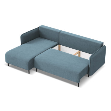 Sofa d'angle convertible Luana Tissu Light blue