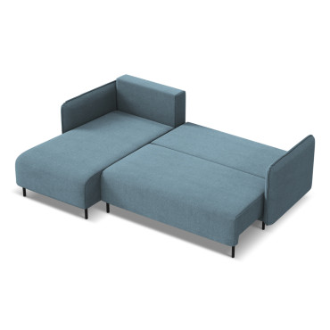 Sofa d'angle convertible Luana Tissu Light blue