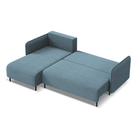 Sofa d'angle convertible Luana Tissu Light blue