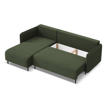 Sofa d'angle convertible Luana Tissu Olive