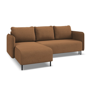 Sofa d'angle convertible Luana Tissu Terracotta