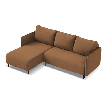 Sofa d'angle convertible Luana Tissu Terracotta