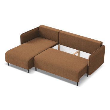 Sofa d'angle convertible Luana Tissu Terracotta