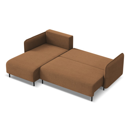 Sofa d'angle convertible Luana Tissu Terracotta