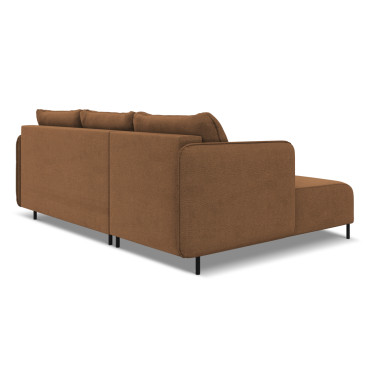 Sofa d'angle convertible Luana Tissu Terracotta