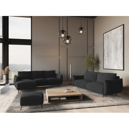 Sofa d'angle convertible Malie Tissu Anthracite