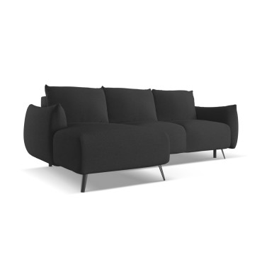 Sofa d'angle convertible Malie Tissu Anthracite