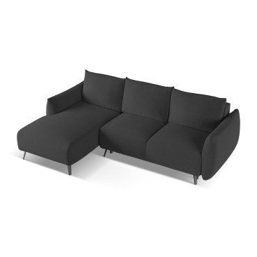 Sofa d'angle convertible Malie Tissu Anthracite